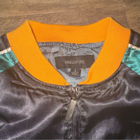 Ring of Fire Black Satin Bomber Winged Cobra - Picture 5 of 7